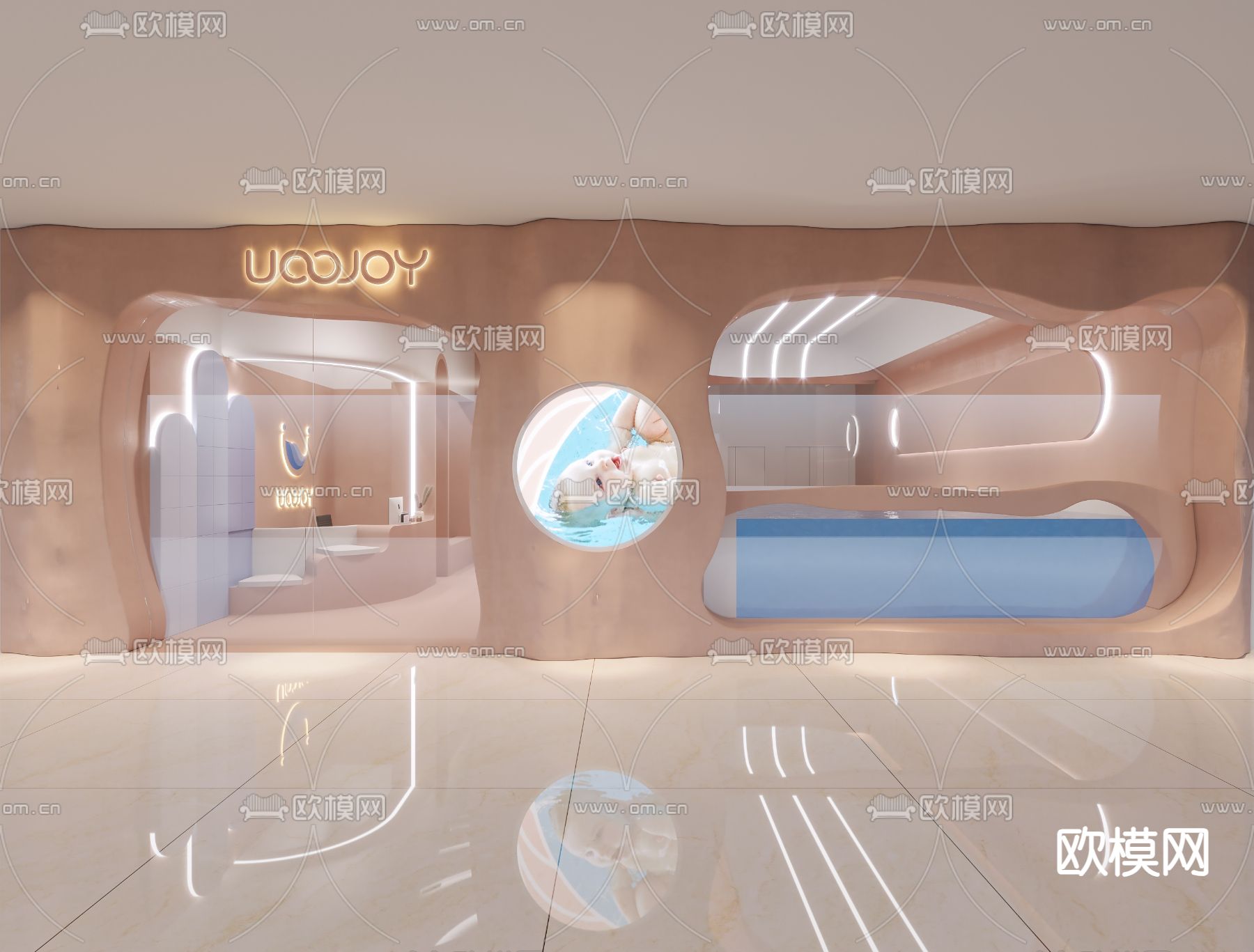 幼儿游泳馆3d模型下载（渲染图3）