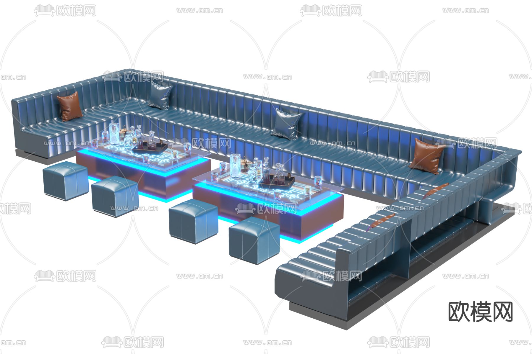 KTV包厢 卡座沙发3d模型下载（渲染图2）