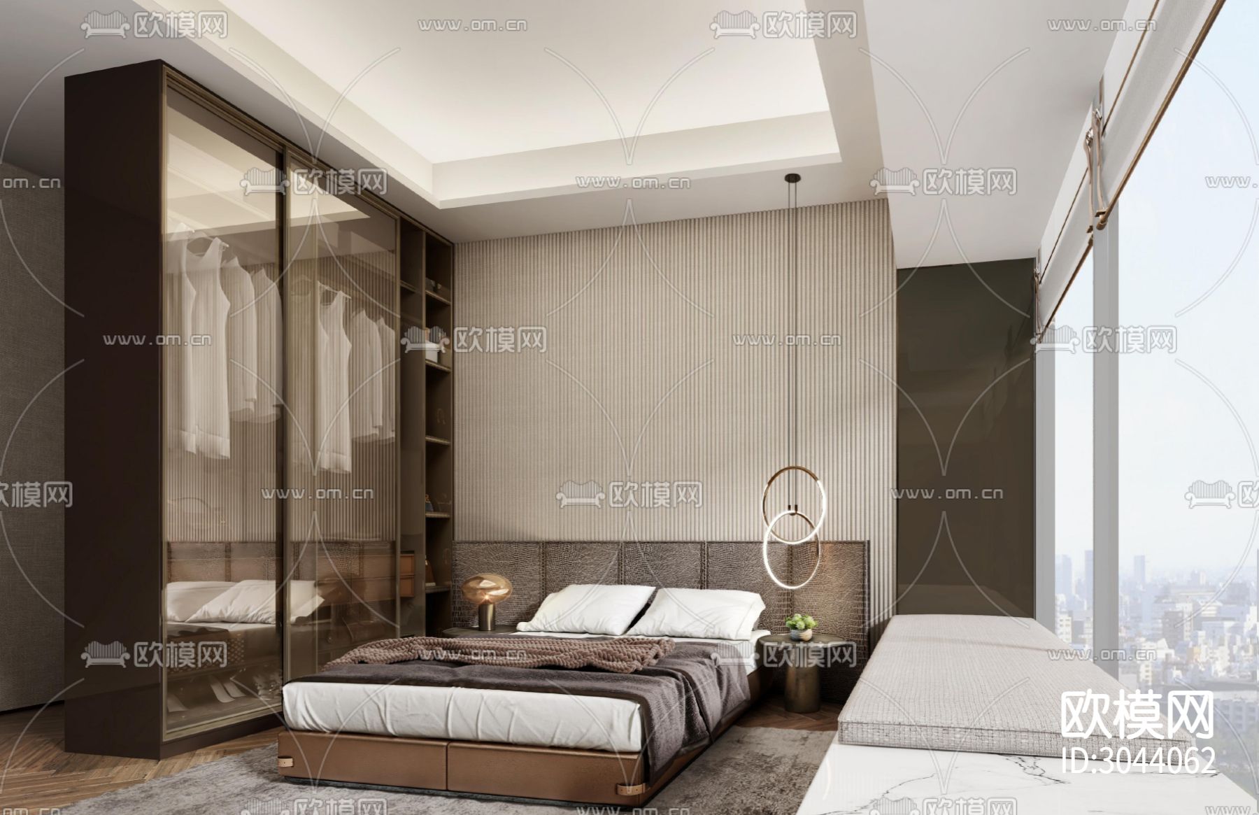 CCD-深圳清湖山庄A户型样板间cad施工图下载（渲染图3）