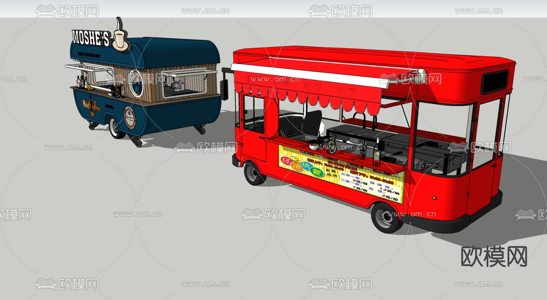 外卖出餐车su模型下载（渲染图3）