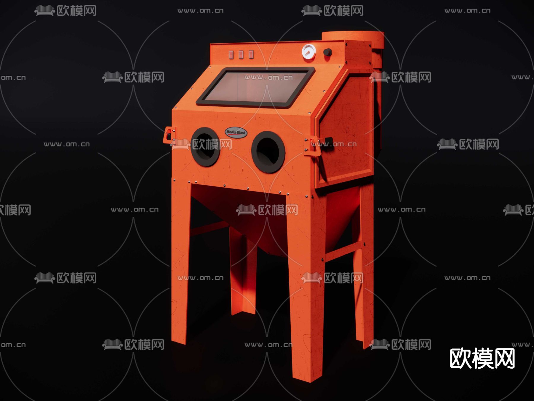 小型喷砂机su模型下载（渲染图3）