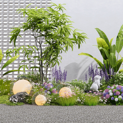  花境植物堆su模型 