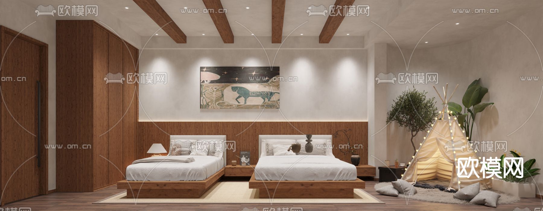 侘寂民宿 客房3d模型下载