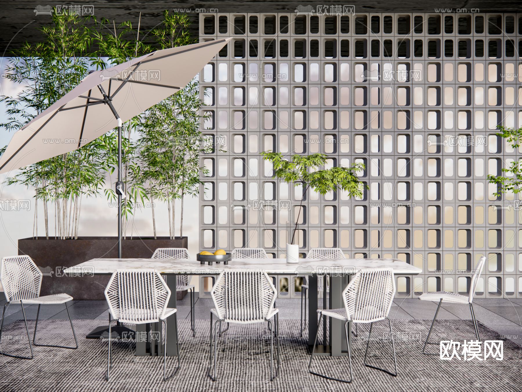 户外桌椅 露营桌椅 折叠桌椅su模型下载（渲染图2）