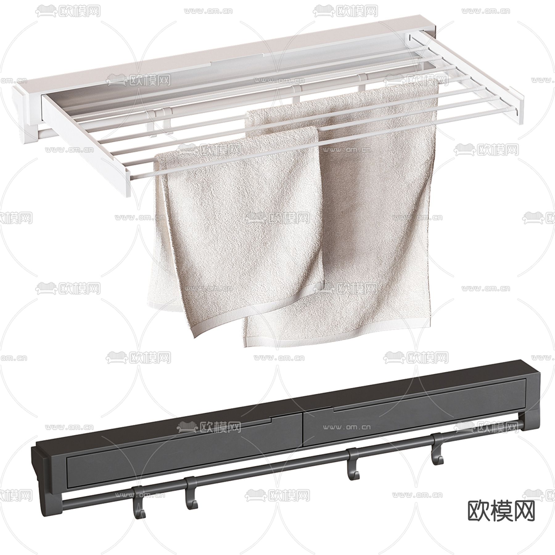 卫浴用品 毛巾架3d模型下载