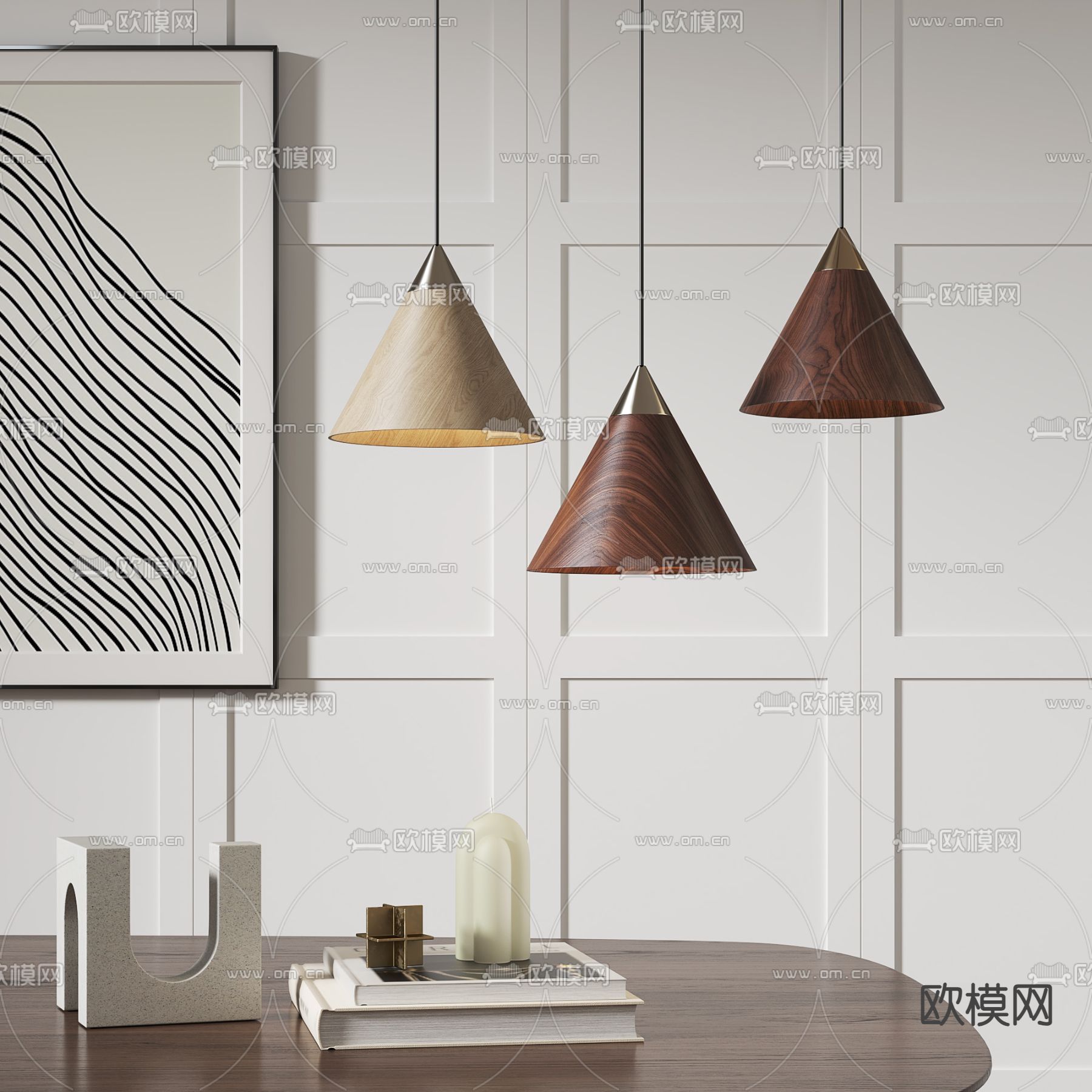 日式小吊灯3d模型下载