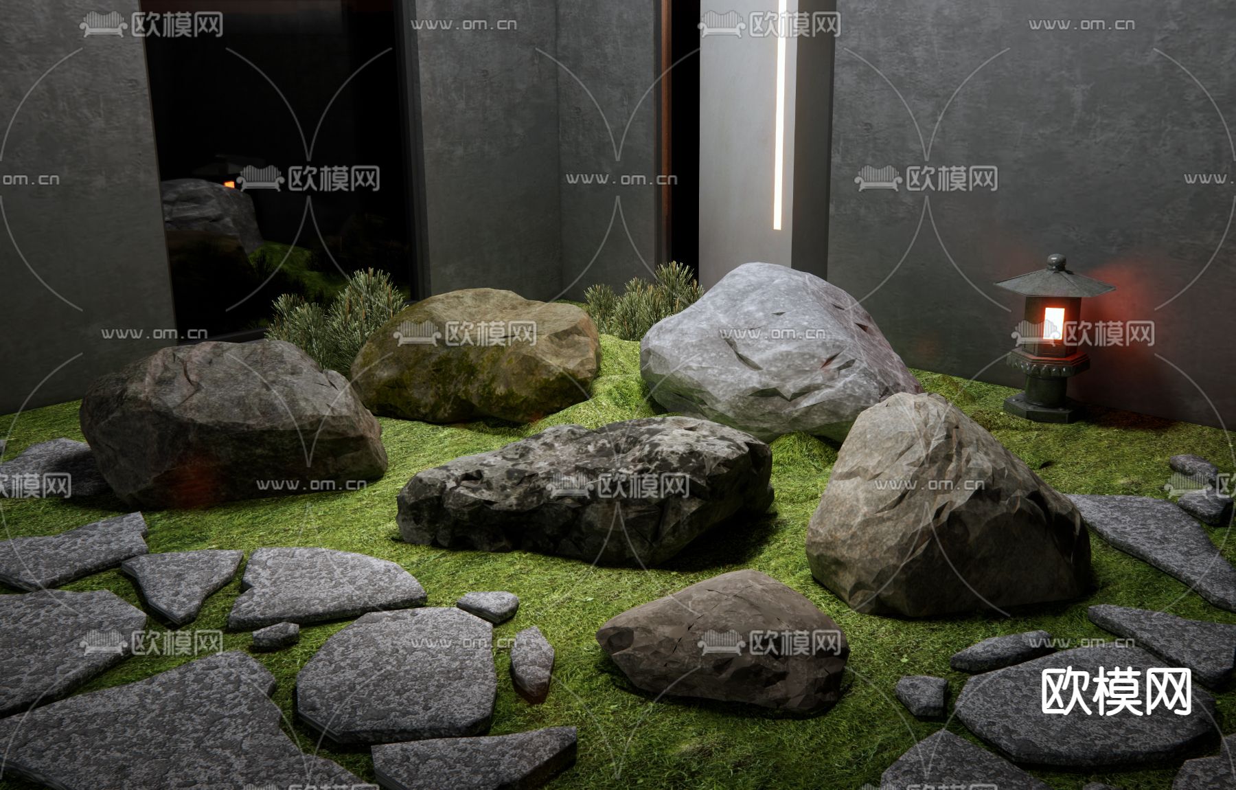 景观石 石块 石头 假山3d模型下载