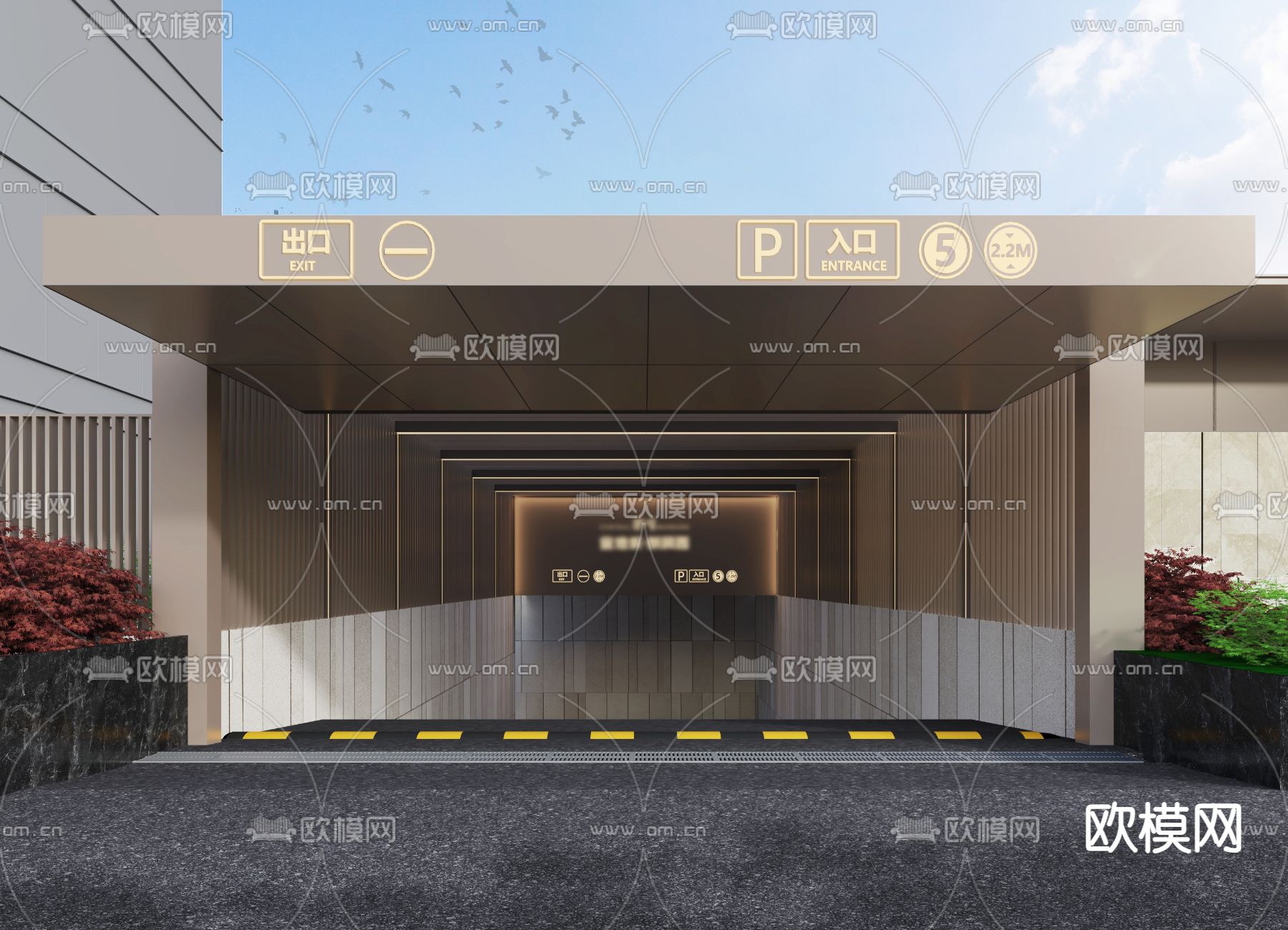 车库出入口 停车场入口3d模型下载