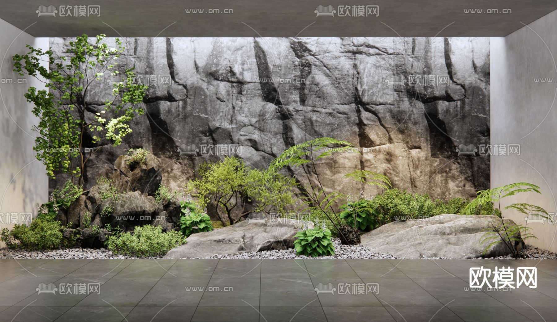 景观小品 植物造景 景观石3d模型下载