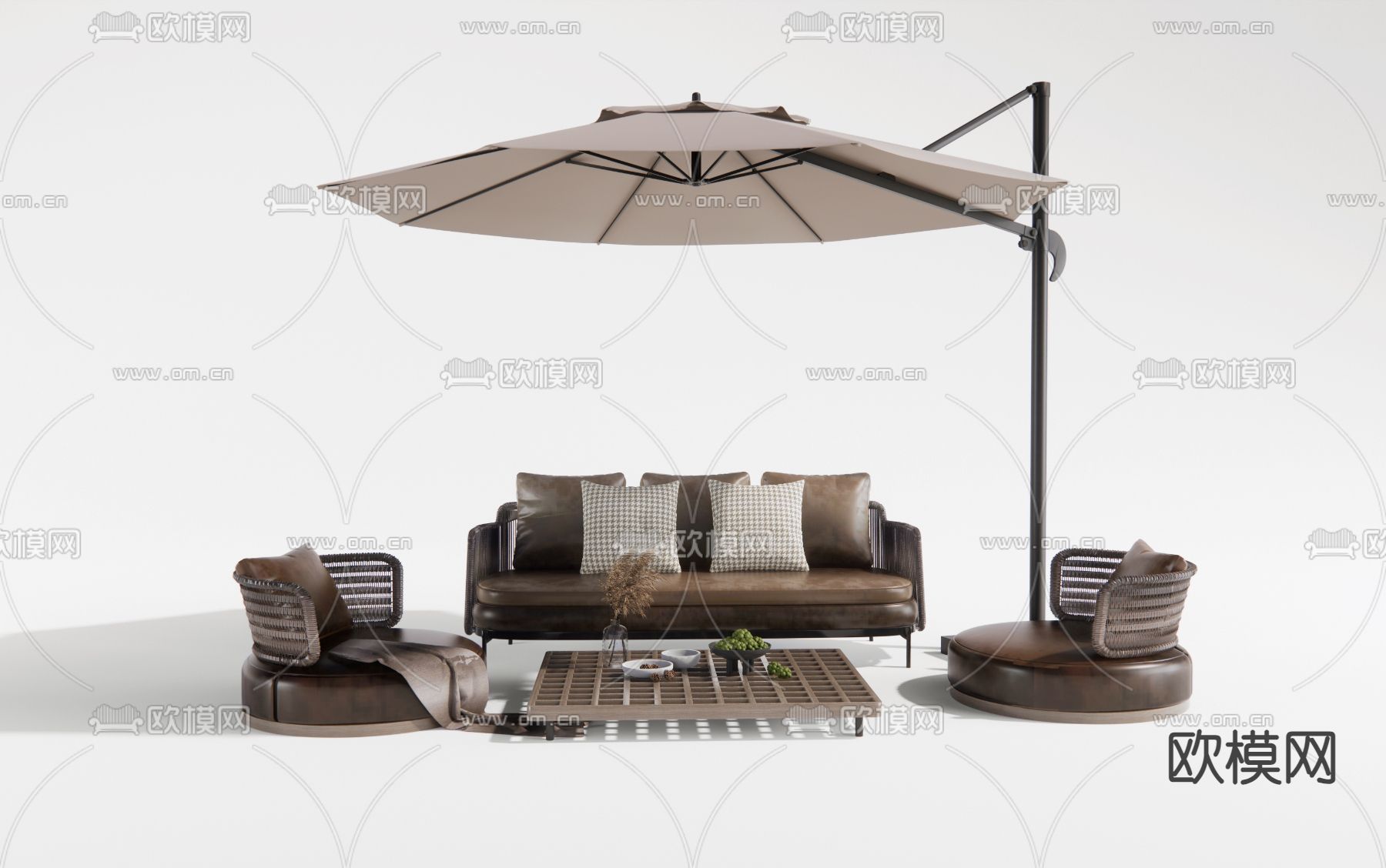 现代户外沙发 庭院沙发su模型下载（渲染图2）