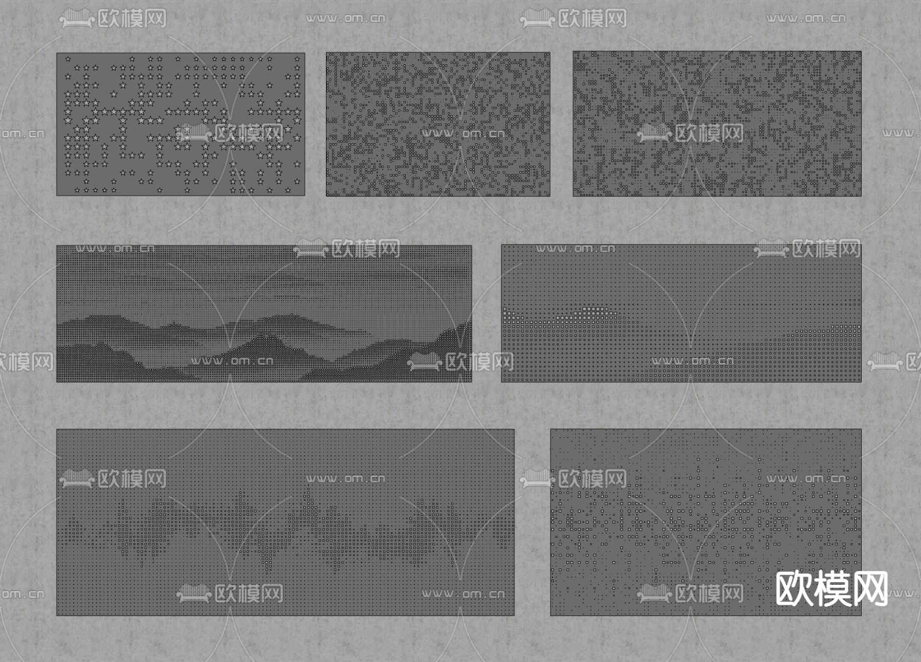 现代冲孔板 穿孔板 镂空板su模型下载（渲染图1）