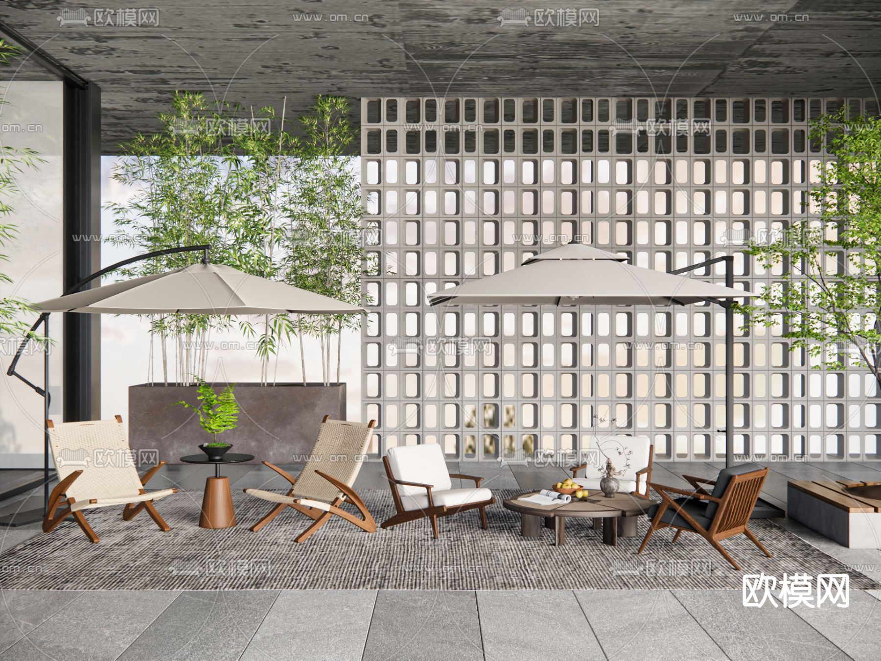 户外桌椅 露营桌椅 折叠桌椅su模型下载（渲染图2）