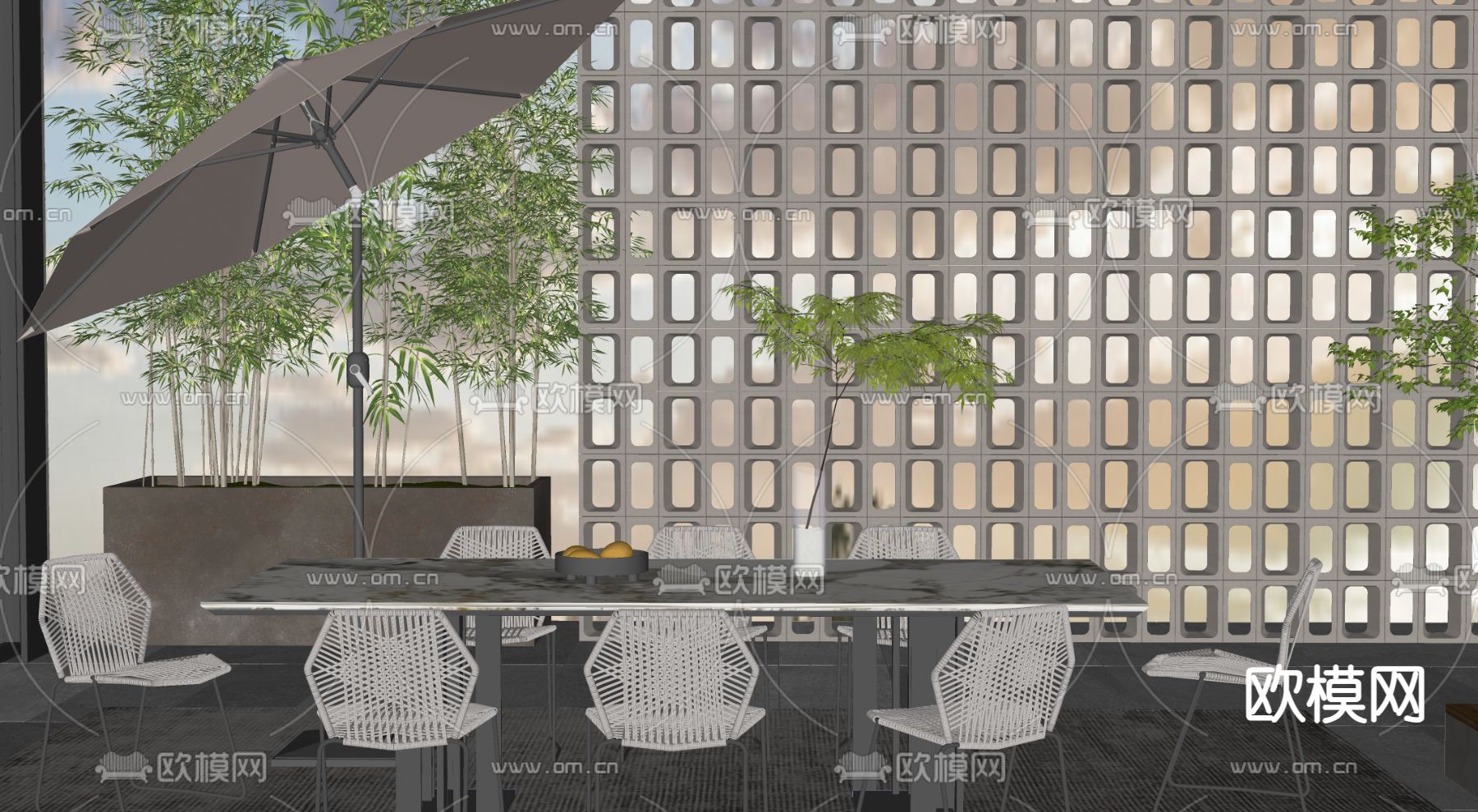 户外桌椅 露营桌椅 折叠桌椅su模型下载（渲染图1）