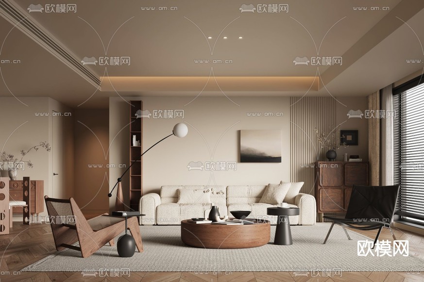 中古风客厅3d模型下载