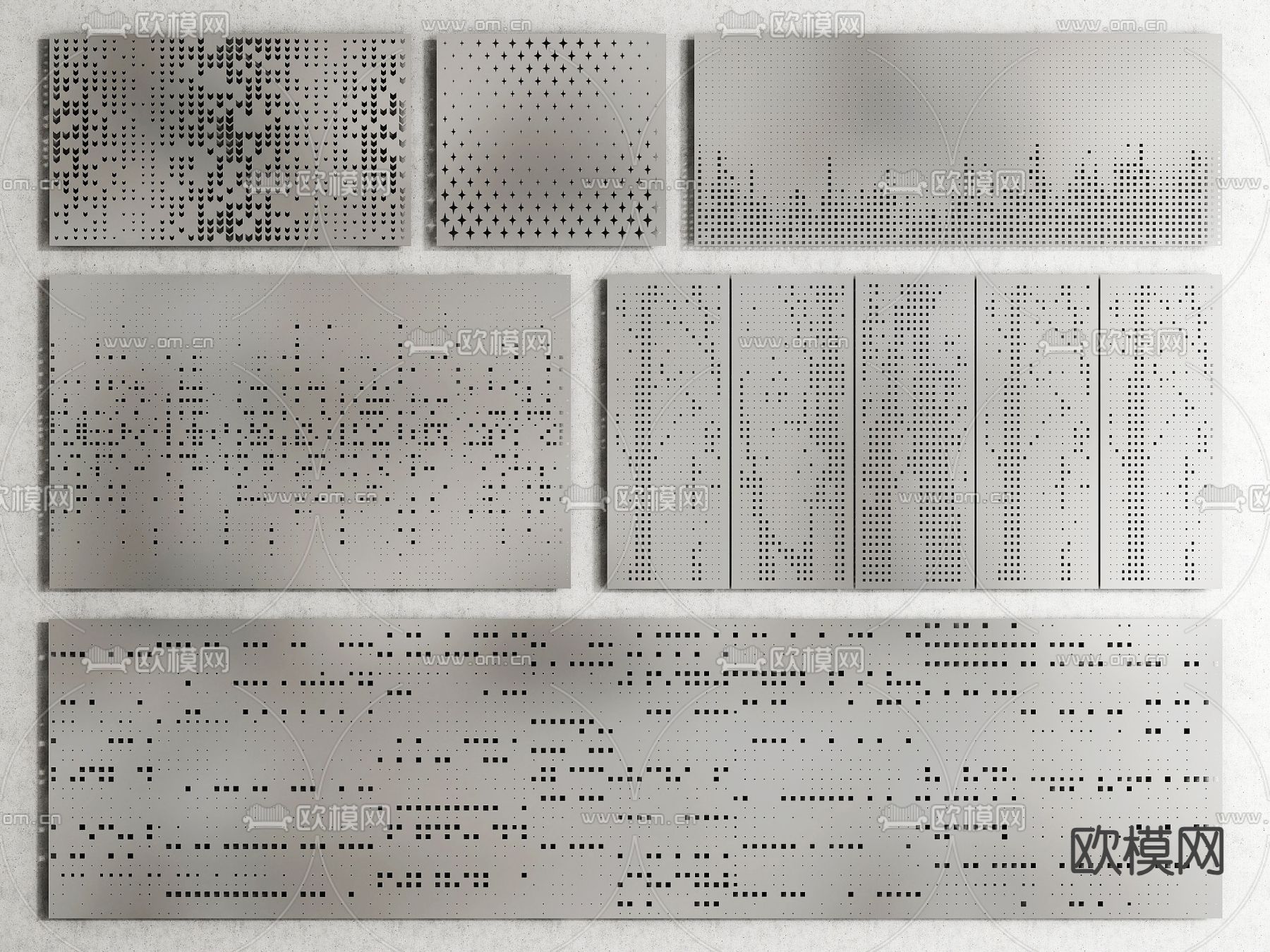 冲孔板 穿孔板 镂空板su模型下载（渲染图2）