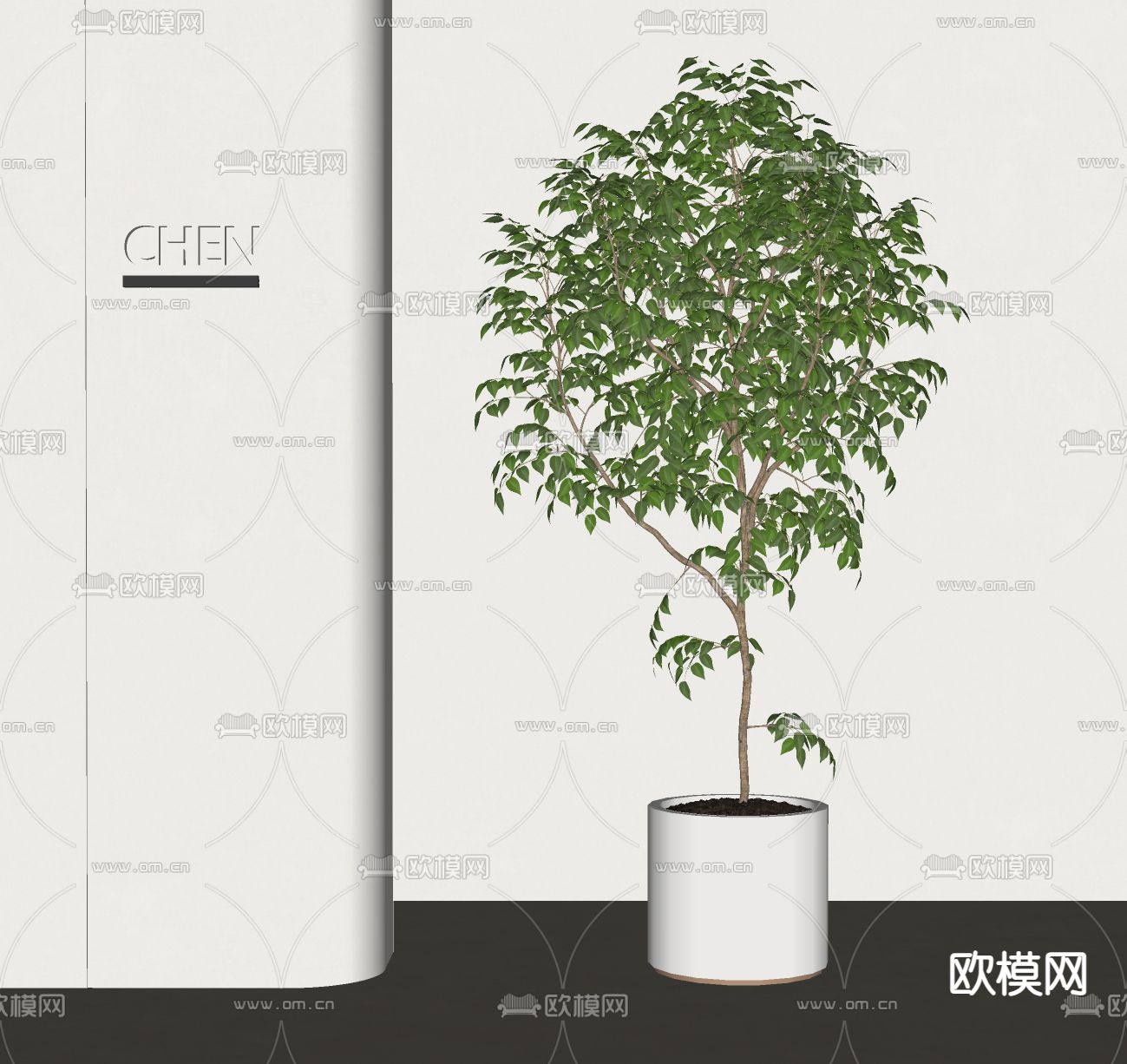 现代绿植 盆栽su模型