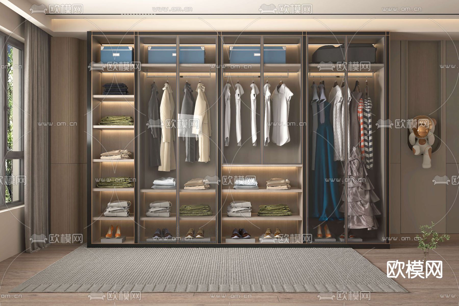 现代衣柜 衣橱3d模型下载