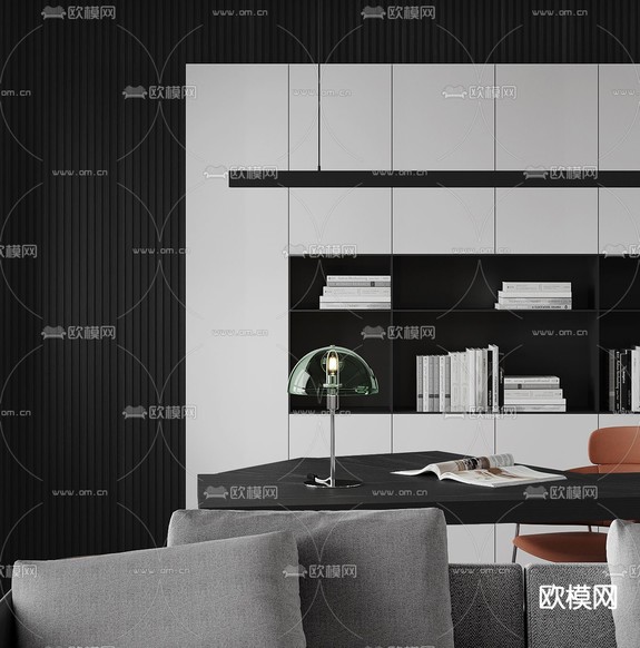 现代客厅3d模型下载(渲染图2)
