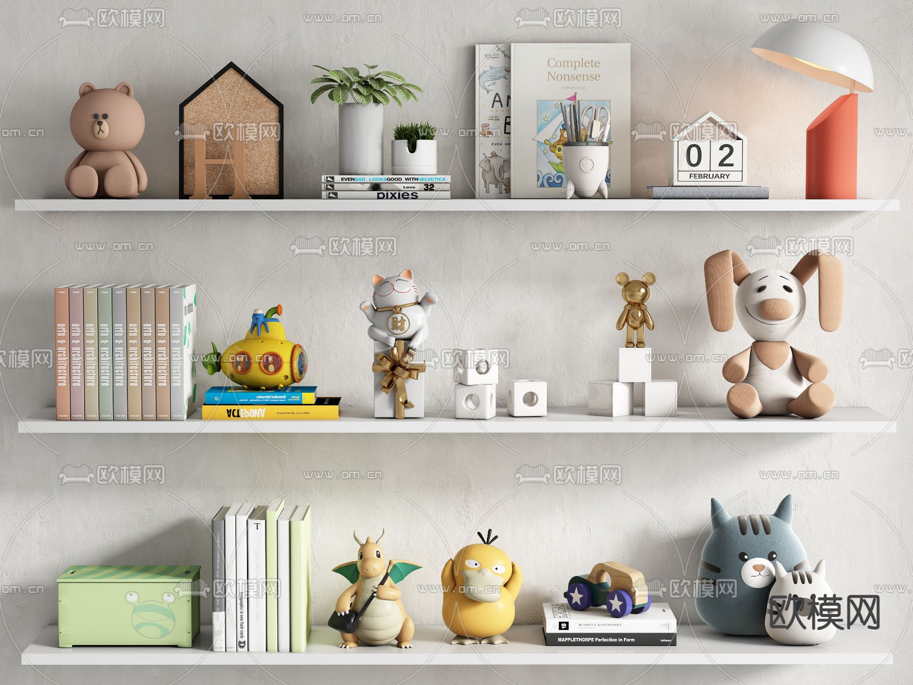 儿童摆件 书籍 玩偶 玩具3d模型下载