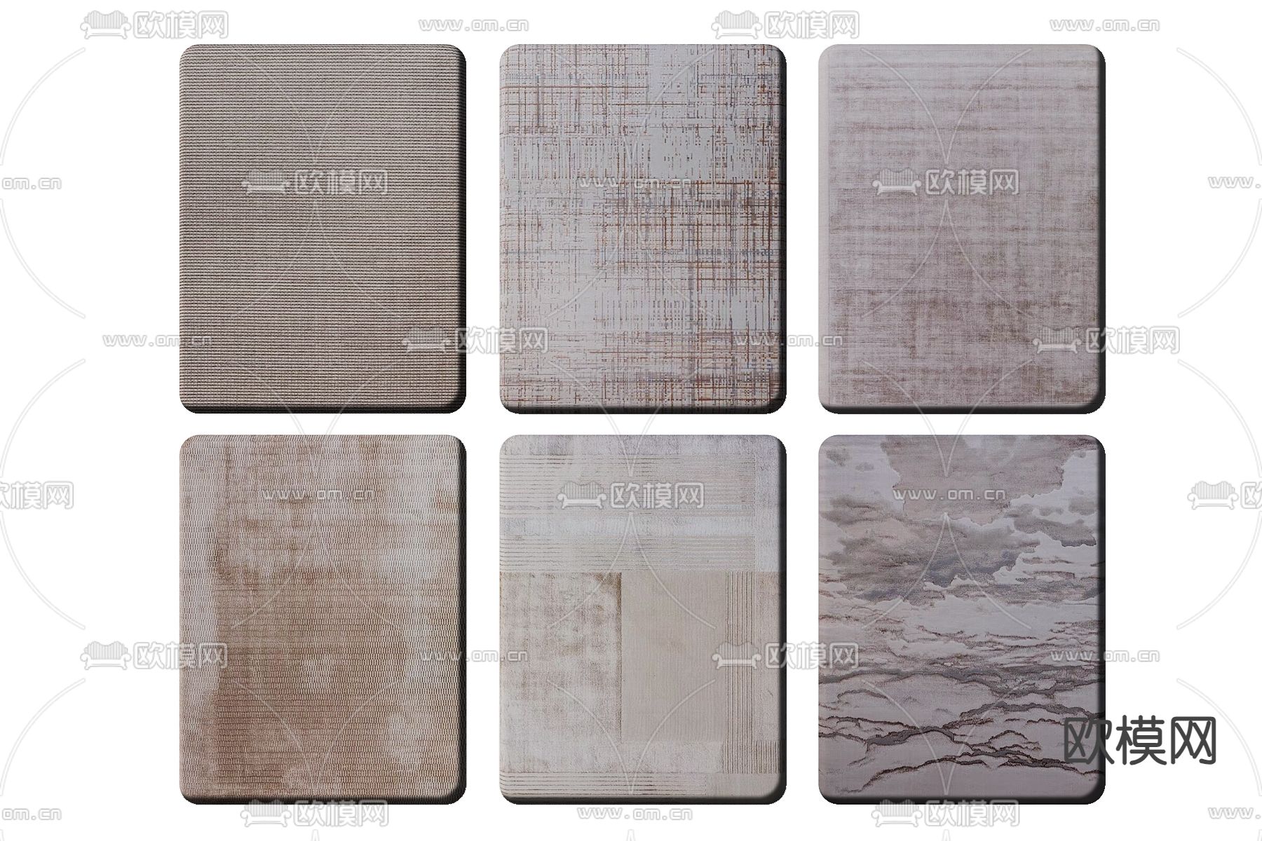 现代地毯 方毯3d模型下载