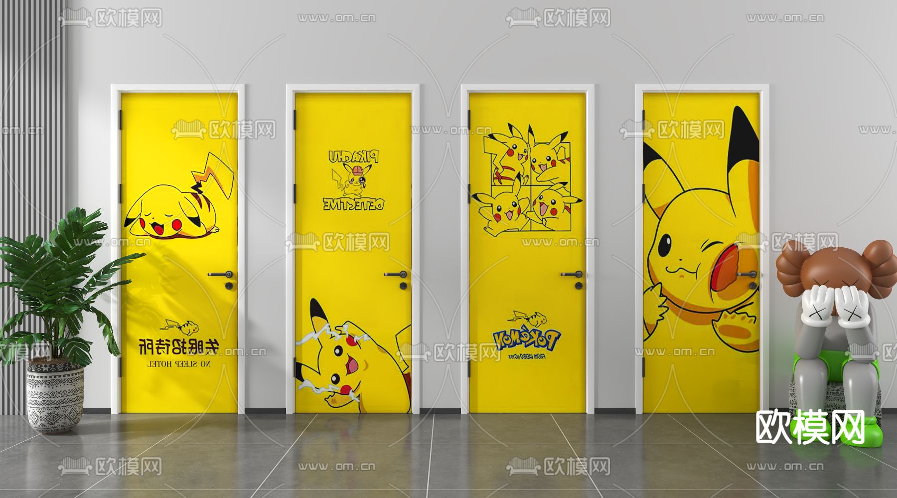 平开门 卡通门 艺术门3d模型下载