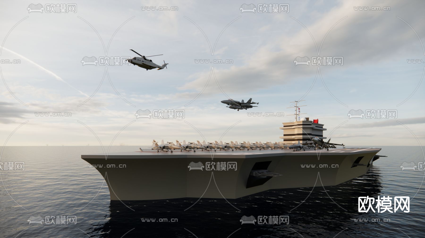 现代海军航空母舰su模型下载（渲染图2）