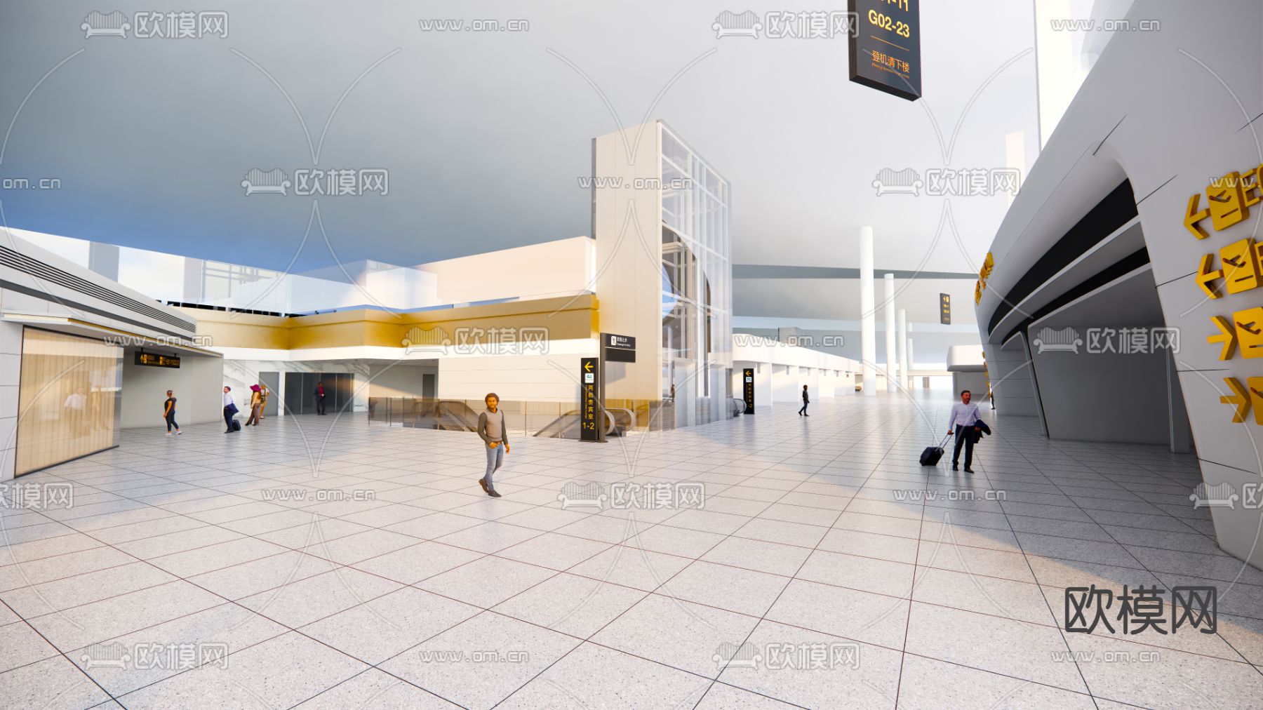现代机场su模型下载（渲染图2）