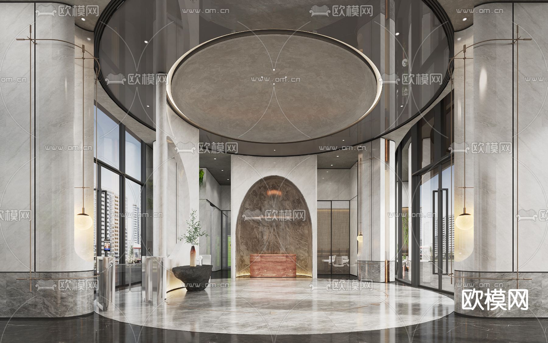 办公室大厅 写字楼3d模型下载