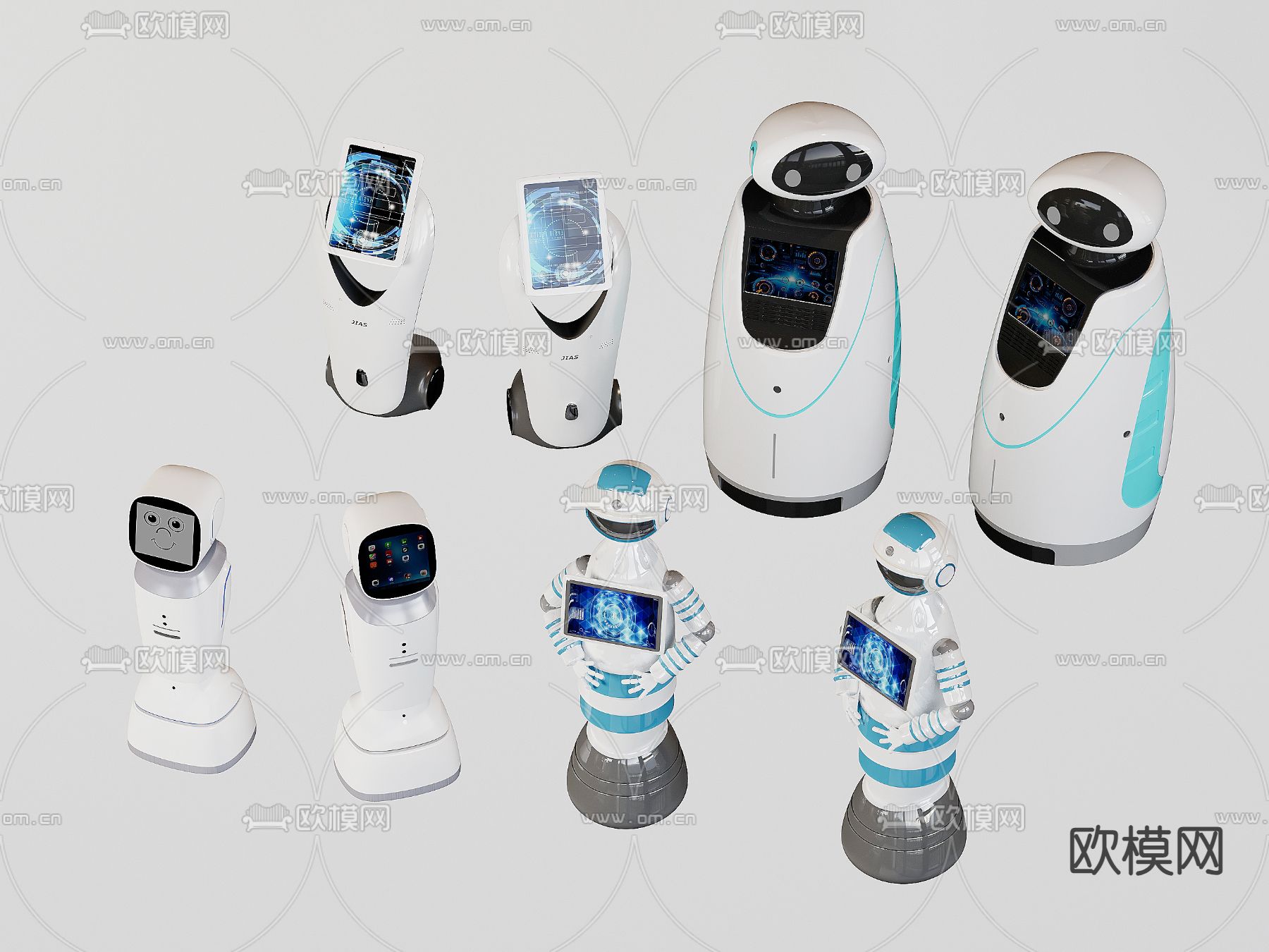 服务机器人 智能导视机 一体机su模型下载（渲染图2）