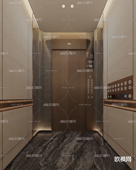 电梯轿厢3d模型下载