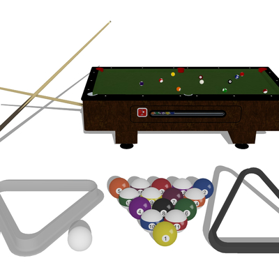  台球 桌球su模型 