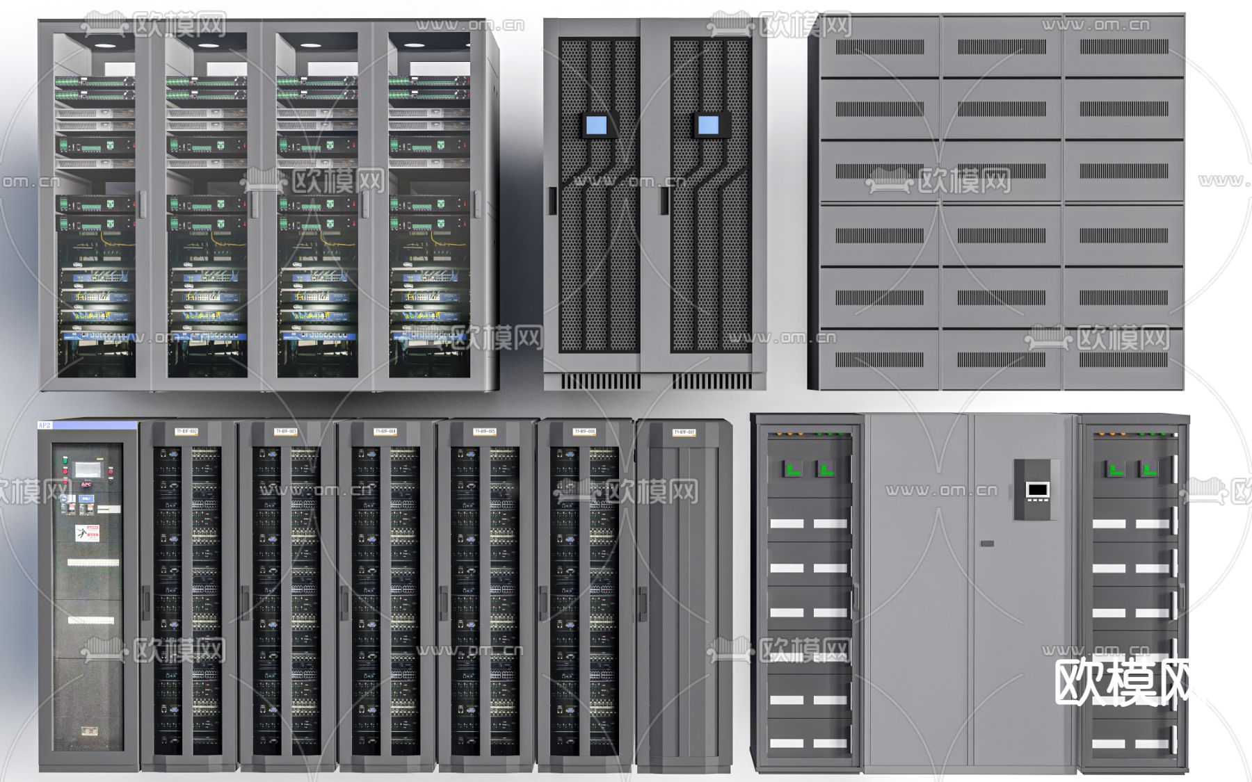 服务器机柜 弱电箱 配电箱su模型下载（渲染图2）