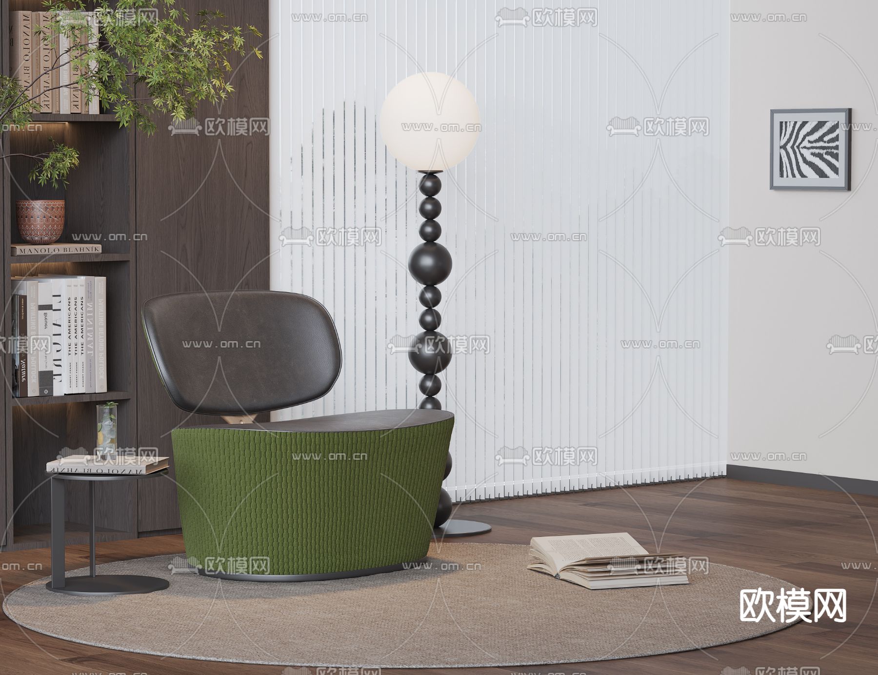 皮革沙发 单人沙发3d模型下载