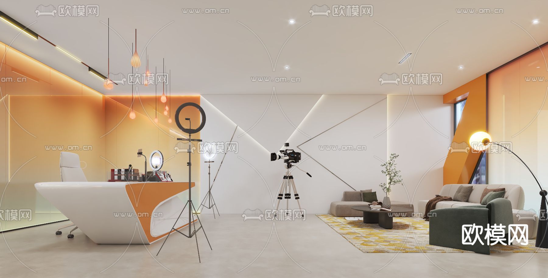 美妆直播间3d模型下载