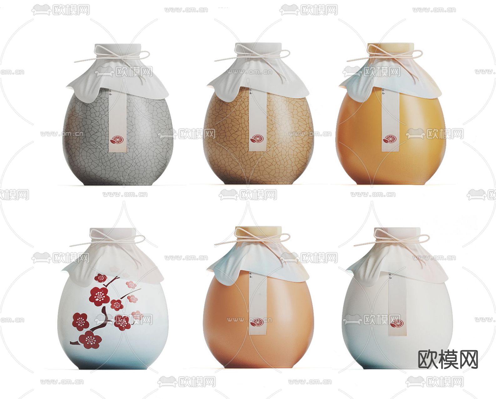 新中式白酒瓶su模型下载（渲染图2）