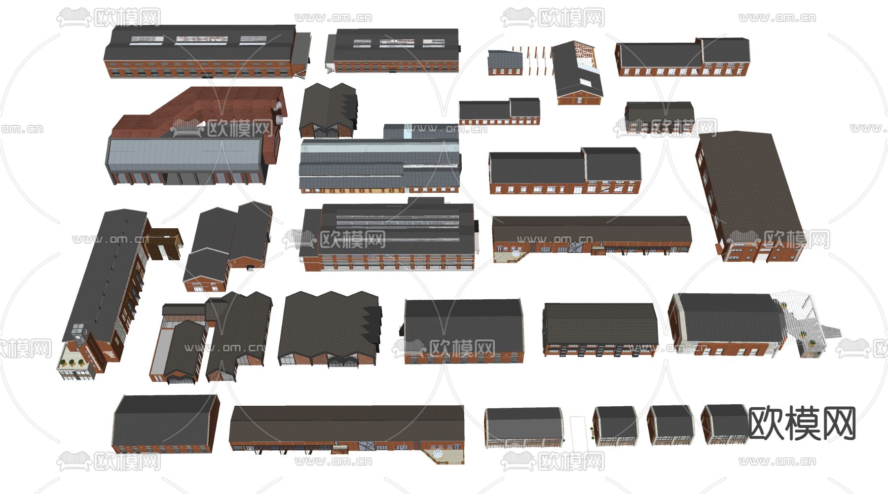工业厂房 厂房改造su模型下载（渲染图1）