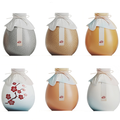  新中式白酒瓶su模型 