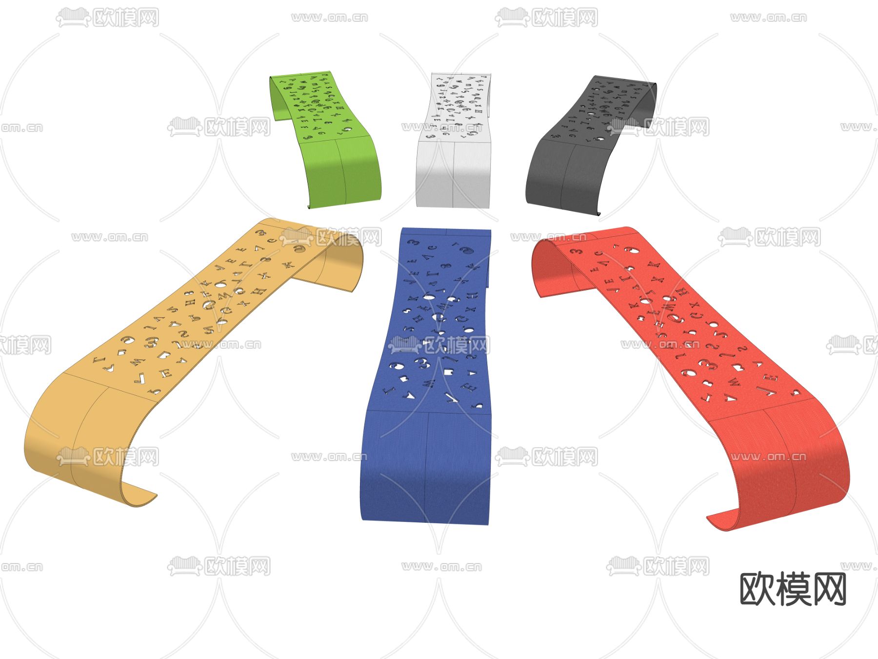 景观座椅 户外椅子su模型下载（渲染图1）