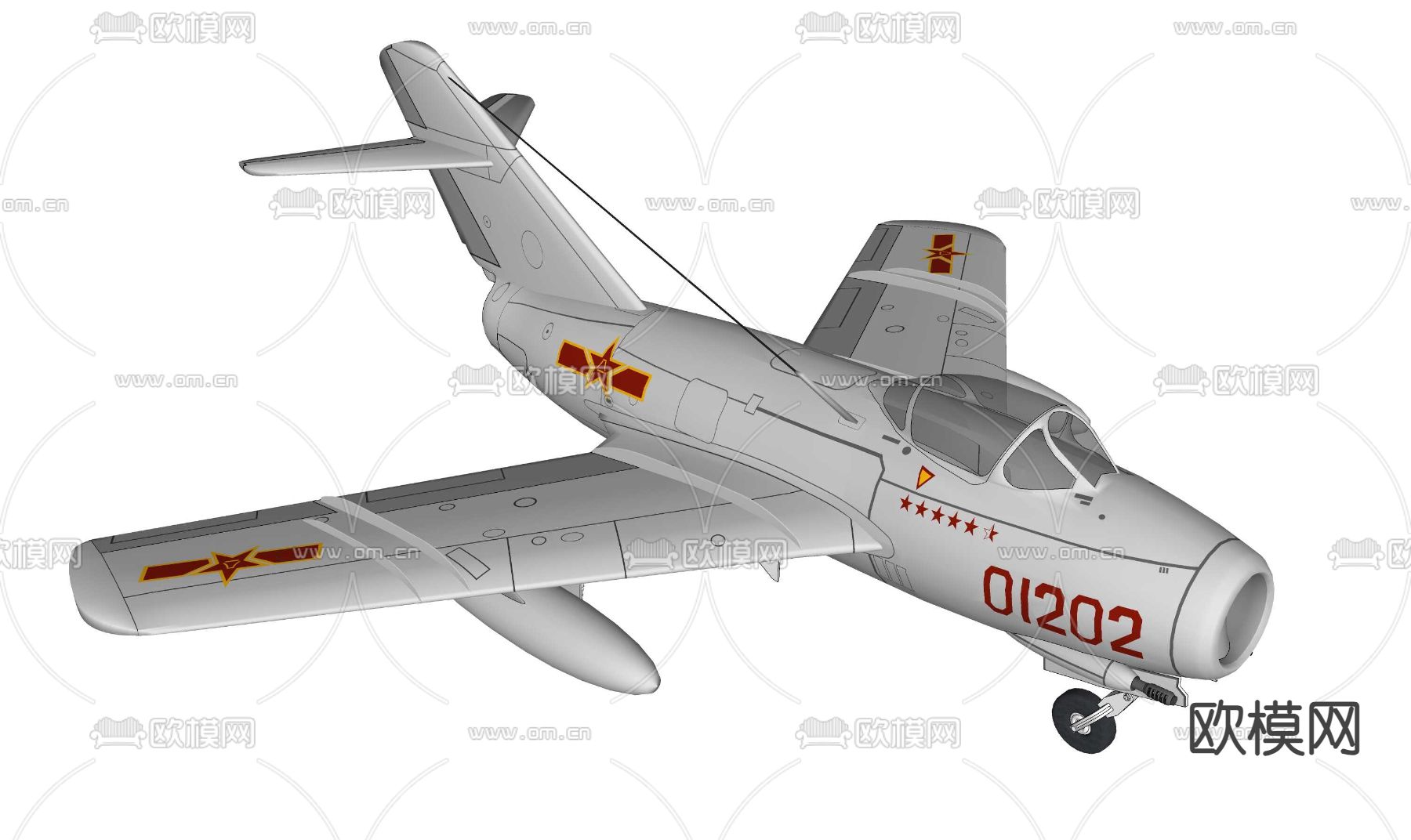 米格15战斗机su模型下载（渲染图1）