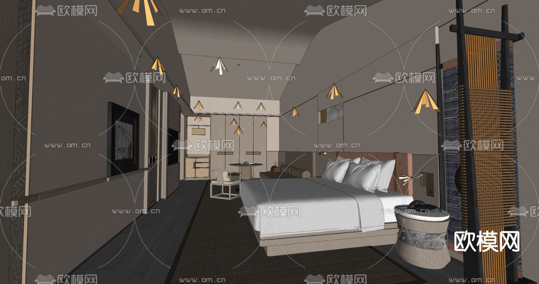 酒店客房su模型下载（渲染图3）