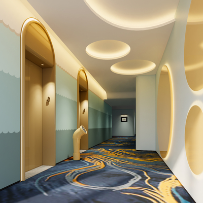  酒店玄关过道su模型 