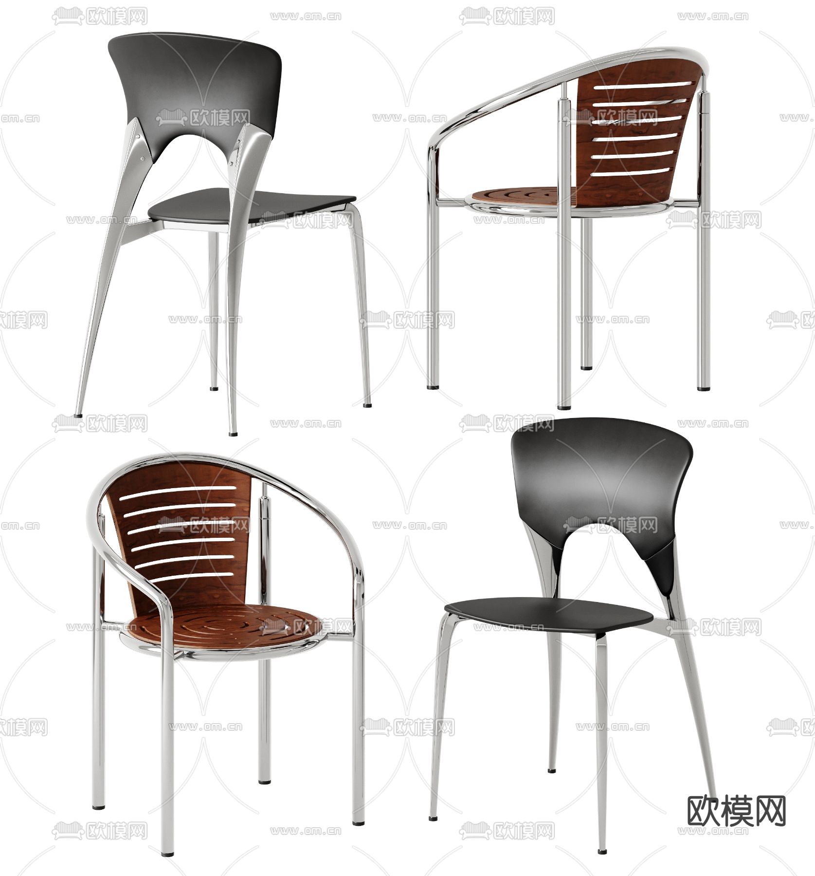 轻奢椅子 餐椅3d模型下载