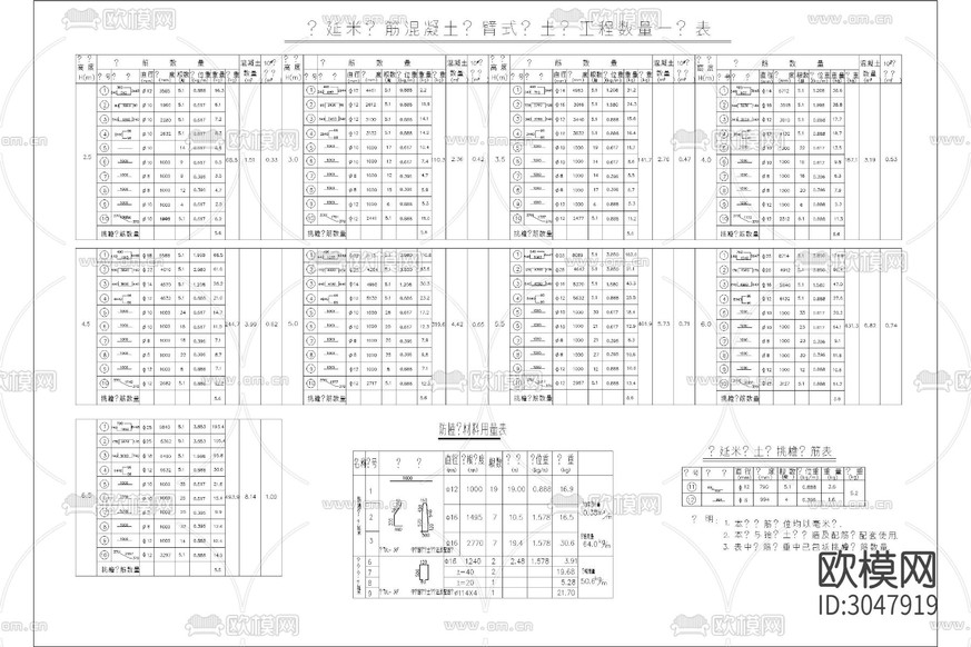 公路混凝土 防撞墩 防撞护栏 防撞墙cad施工图下载(渲染图8)
