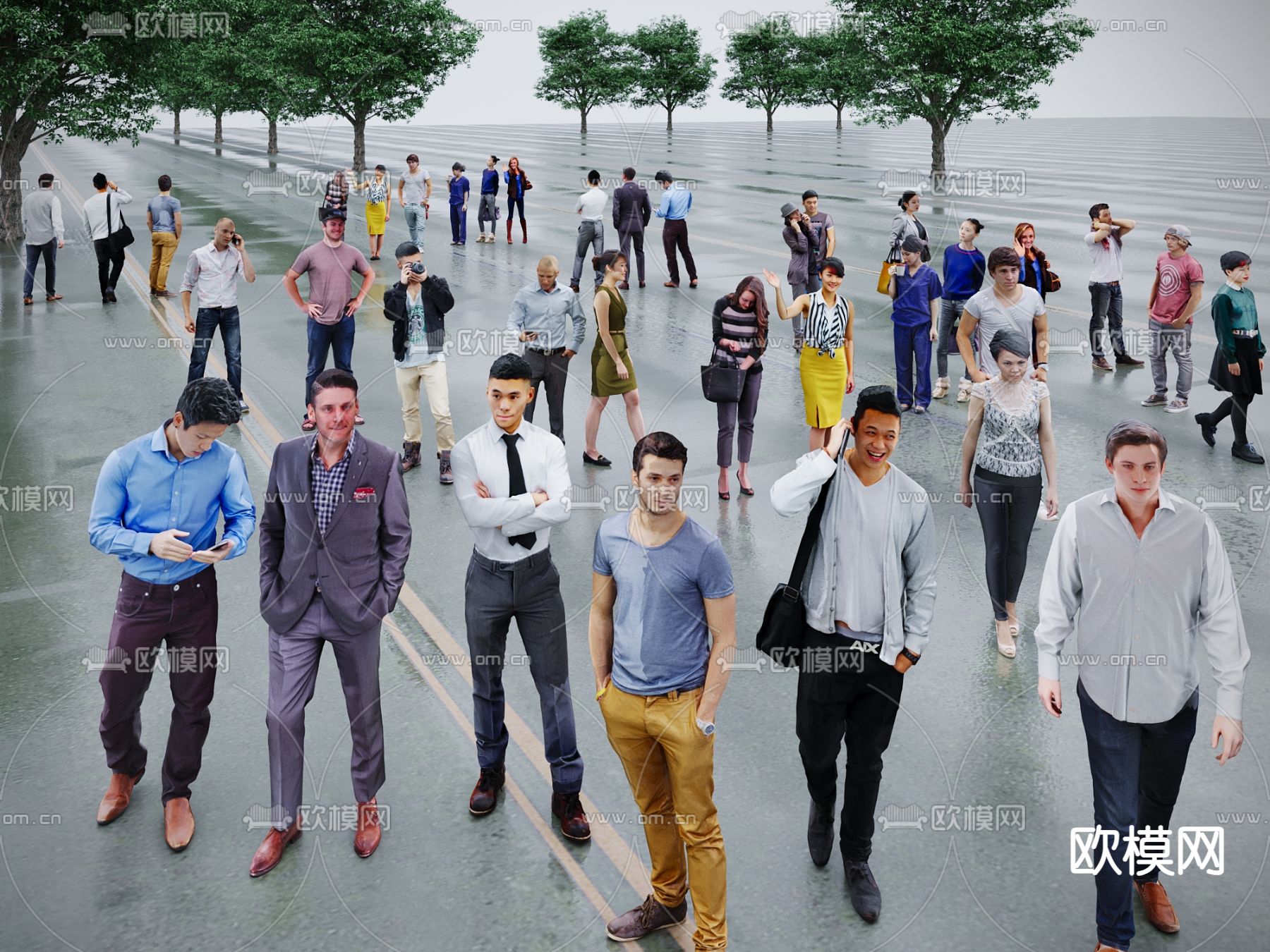 休闲人物 商务人物3d模型下载