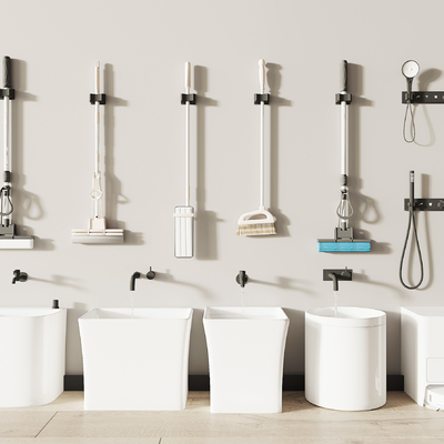  拖把池 墩布池 水龙头su模型 