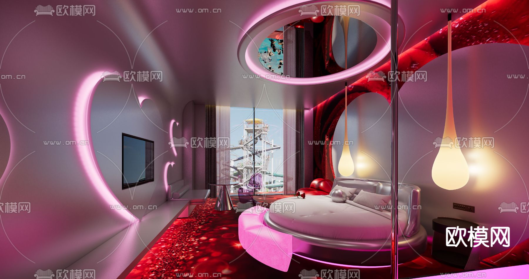 现代酒店客房su模型下载（渲染图3）