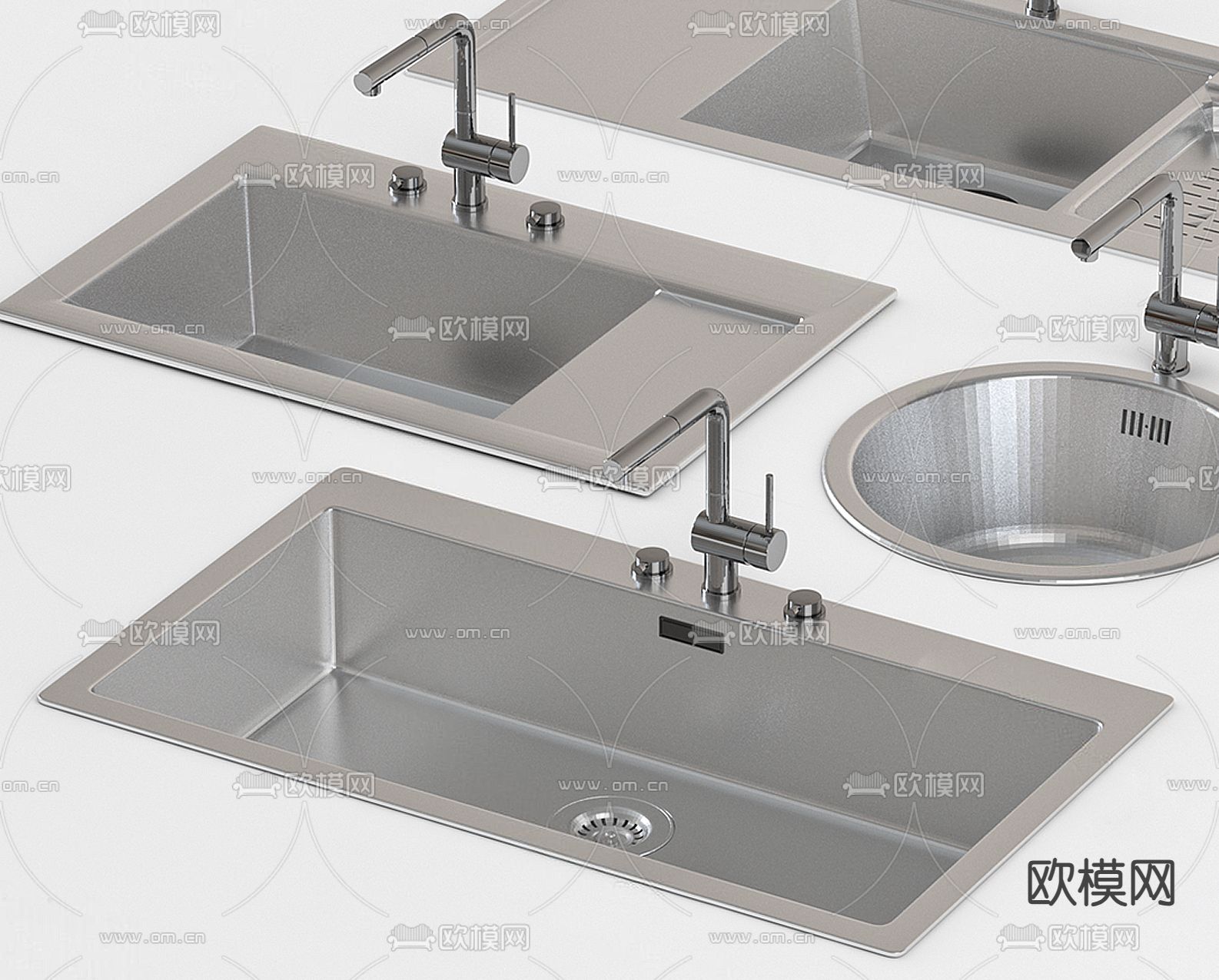 洗菜盆su模型下载（渲染图2）