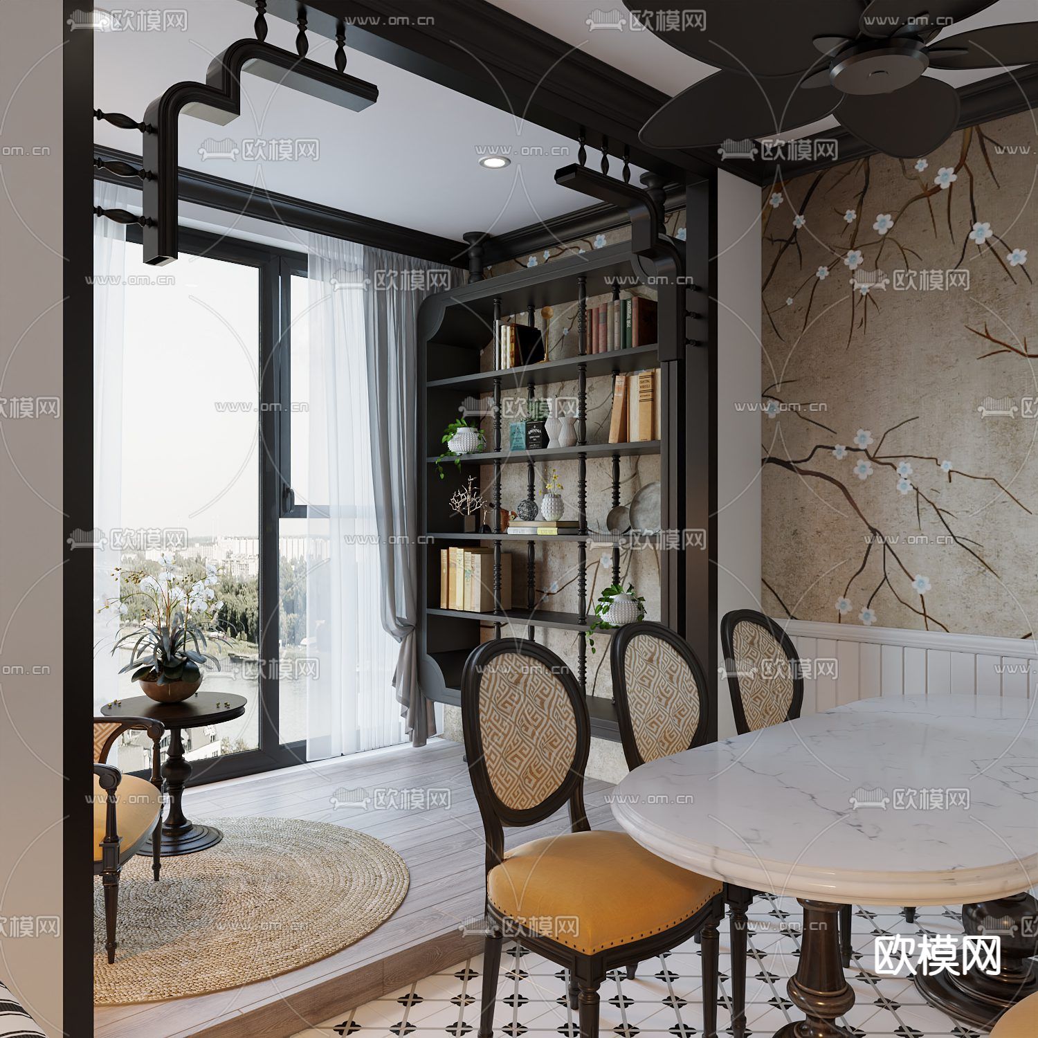 东南亚客厅 餐厅3d模型下载（渲染图6）