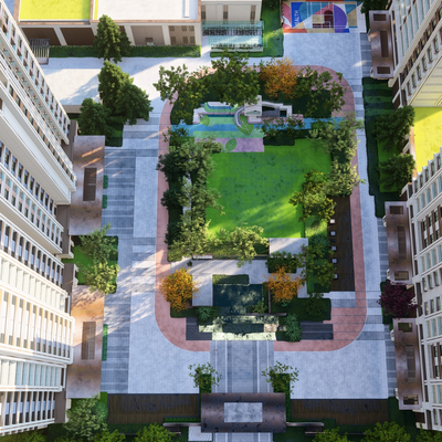  现代小区景观 入口景观su模型 