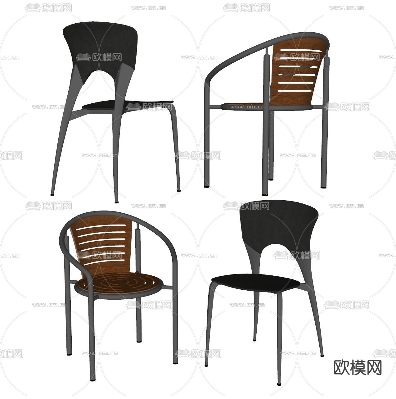 中古风餐椅su模型下载（渲染图1）